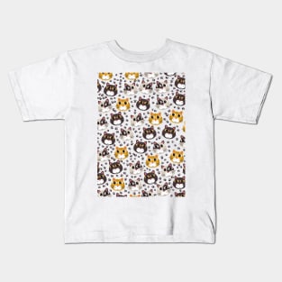 Cats and paw prints Kids T-Shirt